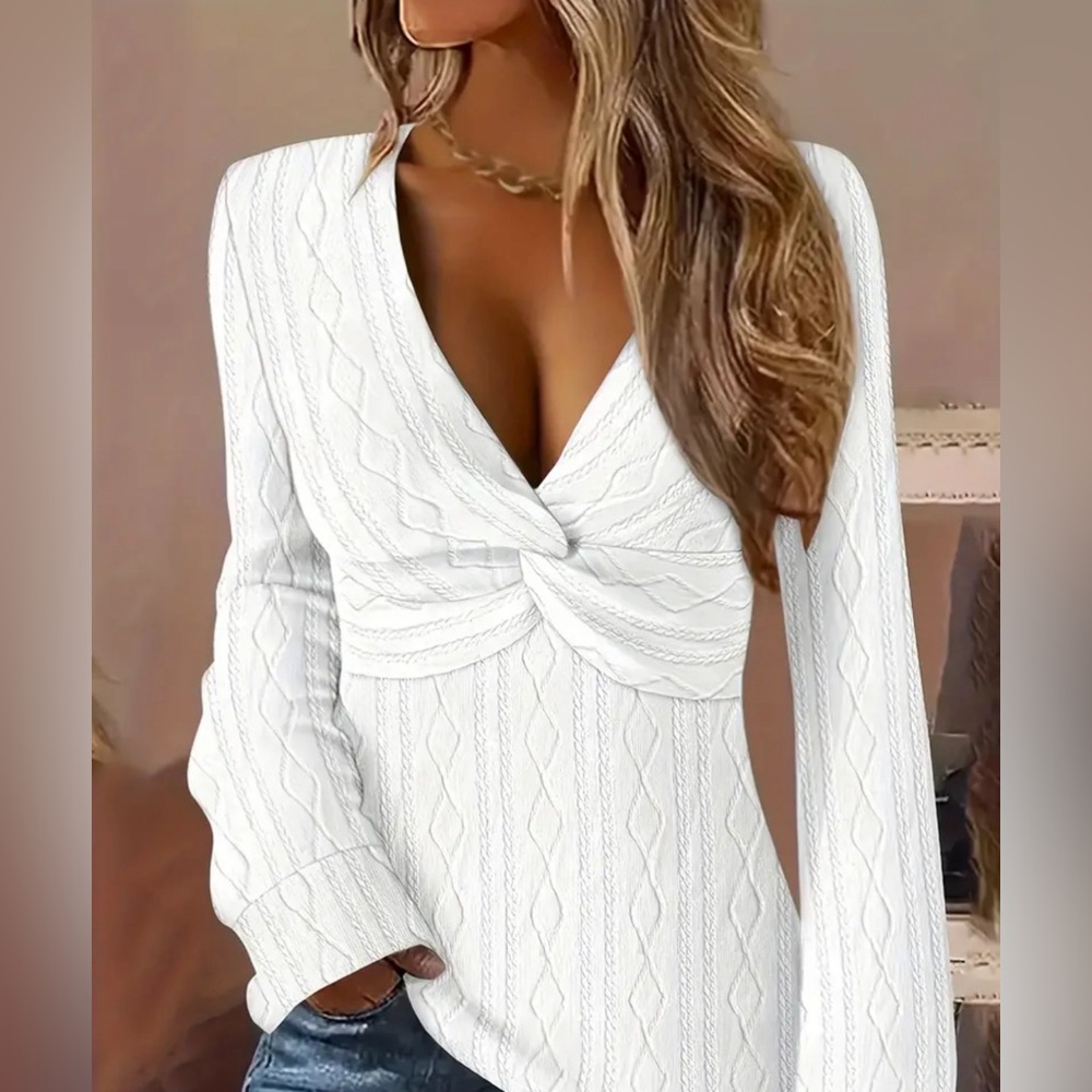 Like New White Cross Top